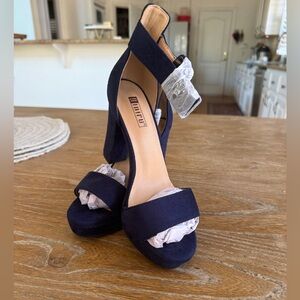 blue suede women’s heels